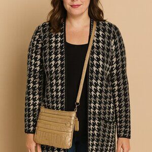 Fortune And Ivy Houndstooth Cardigan Duster Women's PERFECT!